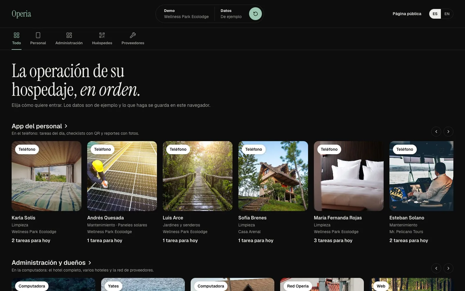 Demo de Operia con la app del personal de limpieza y mantenimiento